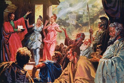 Selv under belejring blomstrede det store athenske teater stadig af English School